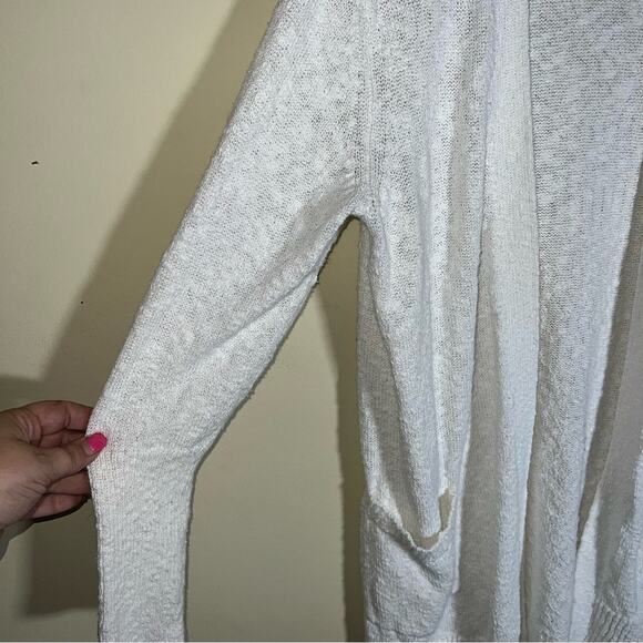 ATHLETA long line cotton blend open front cardigan with pockets L - Picture 4 of 6